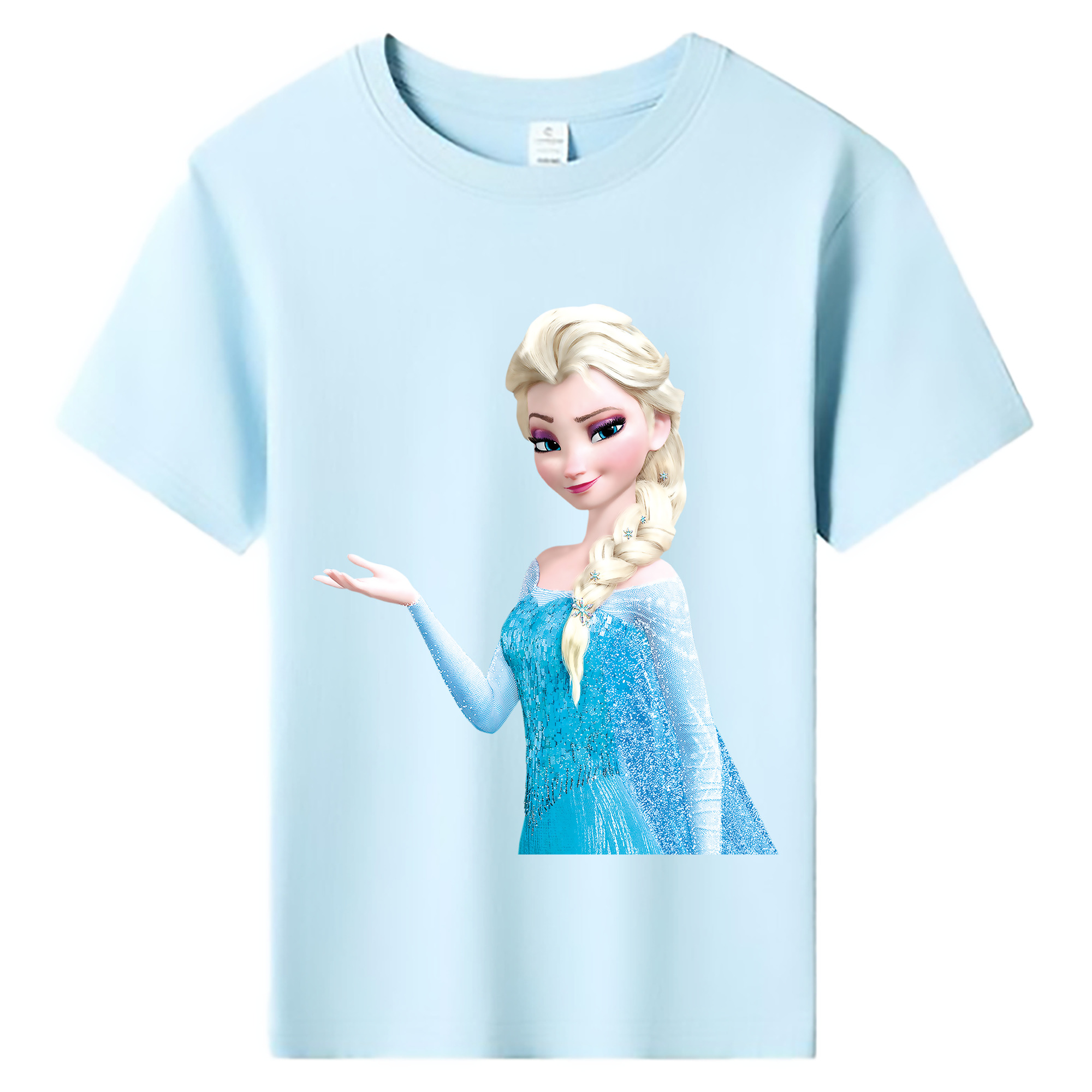 （画像用） アナと雪の女王 アンナ エルサ Frozen Anna Elsa 綿100％キッズTシャツ（フロントプリント）